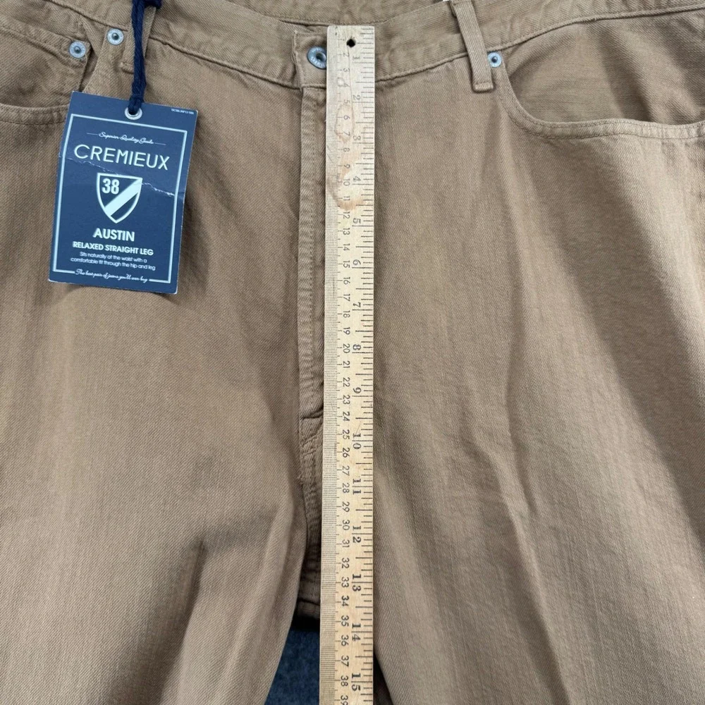 NEW Cremieux Austin Jeans Mens 42x30 Brown Relaxed Straight Leg Denim